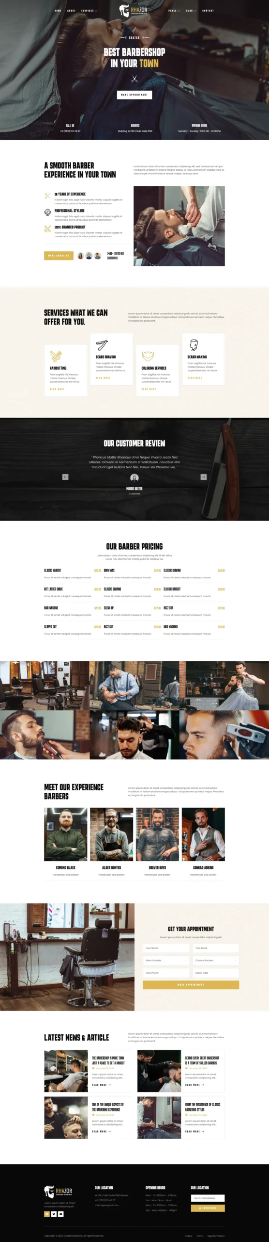 barber shop web designs