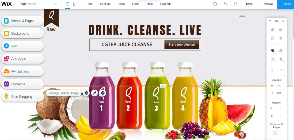 wix landing page metzoweb