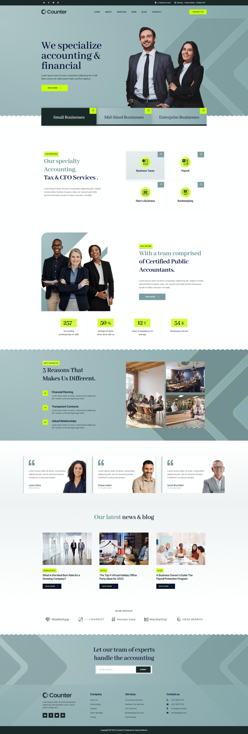 bookkeeping web design