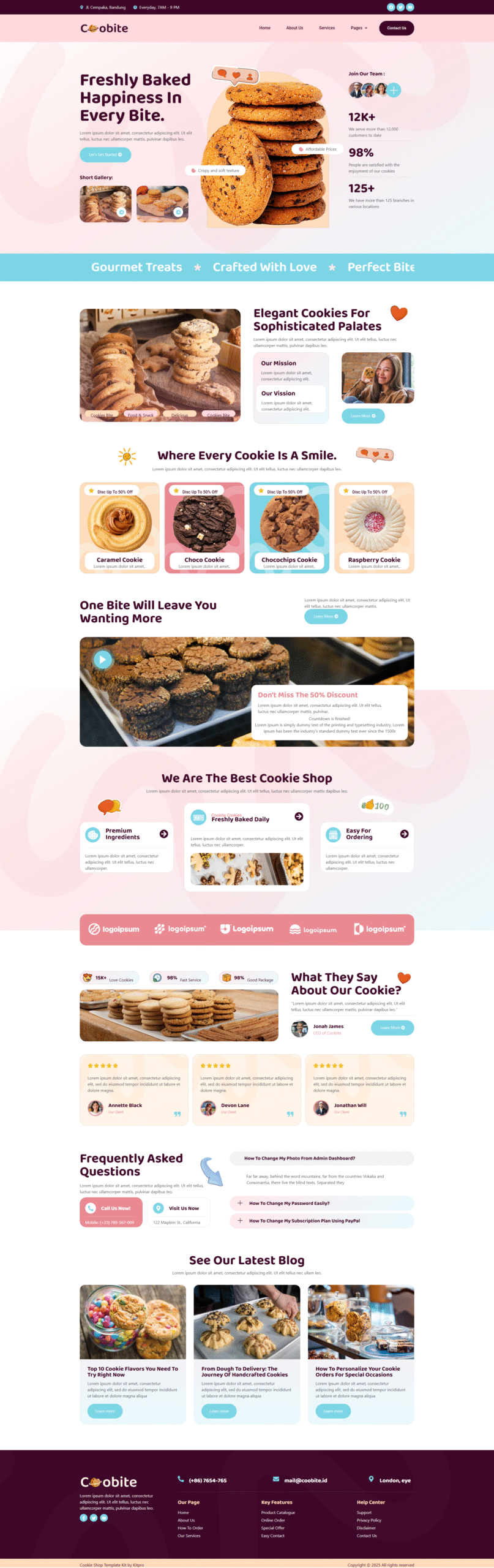 cookie shop web design