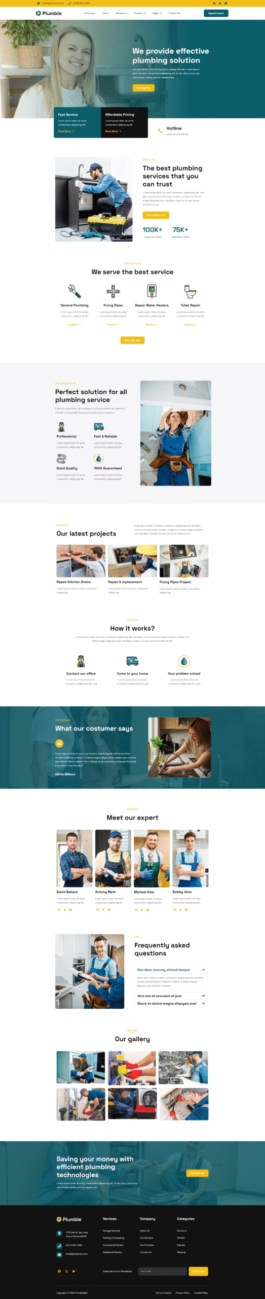 plumbing web design