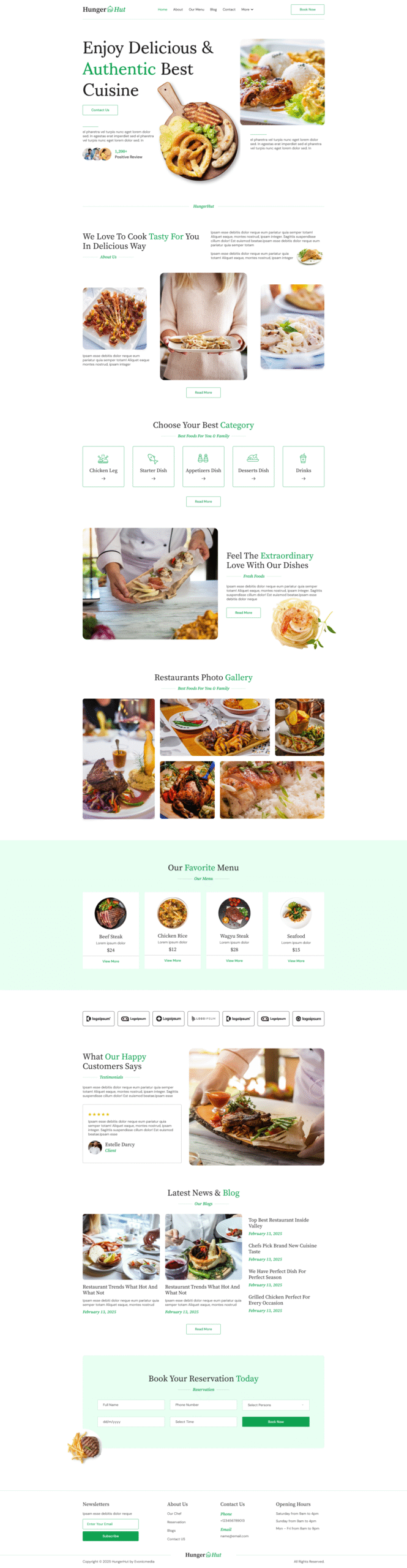 restaurant web design
