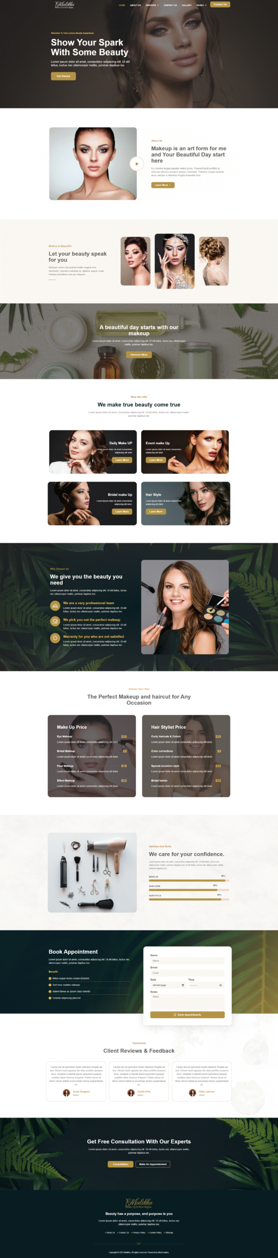 salon web design