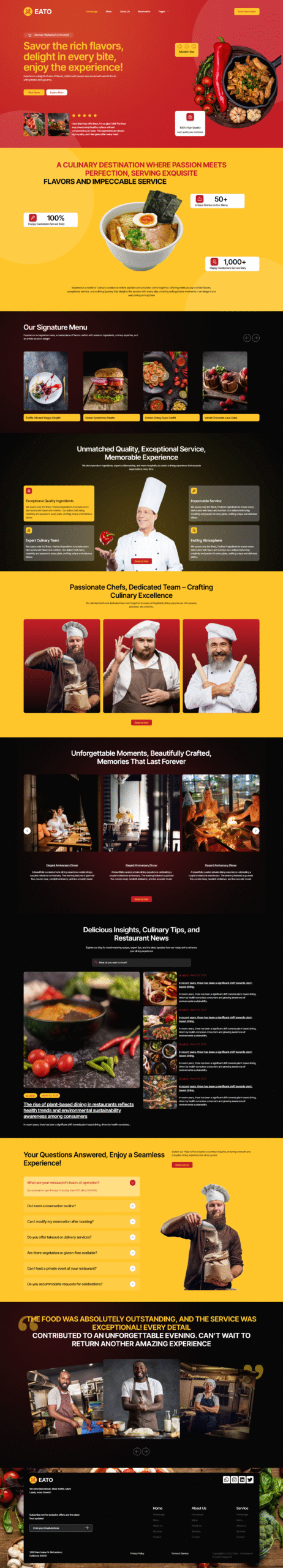 spicy restaurant web design